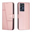 For Infinix Note 12 G96 Stitching Calf Texture Buckle Leather Phone Case(Pink) - 1