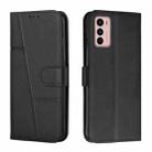 For Motorola Moto G42 Stitching Calf Texture Buckle Leather Phone Case(Black) - 1