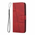 For Tecno Camon 19 Stitching Calf Texture Buckle Leather Phone Case(Red) - 2