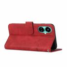 For Tecno Camon 19 Stitching Calf Texture Buckle Leather Phone Case(Red) - 3