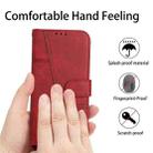 For Tecno Camon 19 Stitching Calf Texture Buckle Leather Phone Case(Red) - 5