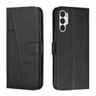 For Tecno Pova 3 Stitching Calf Texture Buckle Leather Phone Case(Black) - 1