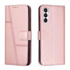 For Tecno Pova 3 Stitching Calf Texture Buckle Leather Phone Case(Pink) - 1