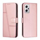 For Xiaomi Redmi Note 11T Pro / Pro+ 5G Stitching Calf Texture Buckle Leather Phone Case(Pink) - 1