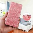 For iPhone 11 Pro Embossed Sunflower Leather Phone Case (Pink) - 6