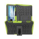 For Lenovo Tab E10 Tire Texture Shockproof TPU+PC Protective Case with Holder(Green) - 1