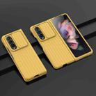 For Samsung Galaxy Z Fold4 5G Luggage Texture Shockproof Phone Case(Yellow) - 1