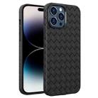 For iPhone 14 Pro Max BV Woven All-inclusive Phone Case (Black) - 1