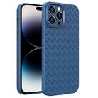 For iPhone 14 Pro Max BV Woven All-inclusive Phone Case (Dark Blue) - 1