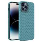 For iPhone 14 Pro BV Woven All-inclusive Phone Case(Light Blue) - 1