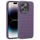 For iPhone 14 Pro BV Woven All-inclusive Phone Case (Purple) - 1