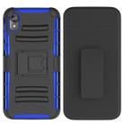 For Motorola E6 PC + Silicone Back Clip Sliding Sleeve Protective Case(Blue) - 1