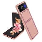 For Samsung Galaxy Z Flip4 Shock-resistant Skin Feel Matte Phone Case(Checkered Pink) - 1