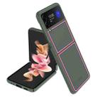 For Samsung Galaxy Z Flip4 Shock-resistant Skin Feel Matte Phone Case(Checkered Dark Green) - 1