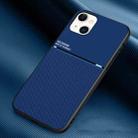 For iPhone 14 Classic Tilt Strip Grain Magnetic Shockproof PC + TPU Phone Case (Blue) - 1