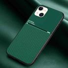 For iPhone 14 Plus Classic Tilt Strip Grain Magnetic Shockproof PC + TPU Phone Case (Green) - 1