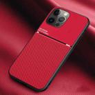 For iPhone 14 Pro Classic Tilt Strip Grain Magnetic Shockproof PC + TPU Phone Case(Red) - 1