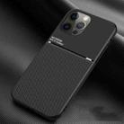 For iPhone 14 Pro Max Classic Tilt Strip Grain Magnetic Shockproof PC + TPU Phone Case (Black) - 1