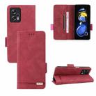 For Xiaomi Redmi Note 11T Pro Magnetic Clasp Flip Leather Phone Case(Red) - 1