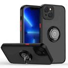 For iPhone 14 Q Shadow 1 Series TPU + PC Phone Case with Ring Holder (Black+Red) - 1