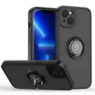 For iPhone 14 Q Shadow 1 Series TPU + PC Phone Case with Ring Holder (Black+Black) - 1