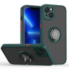 For iPhone 14 Q Shadow 1 Series TPU + PC Phone Case with Ring Holder (Dark Green) - 1