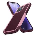 PC + TPU Shockproof Protective Phone Case For iPhone 14 Pro(Pink+Dark Red) - 1