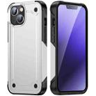 For iPhone 14 Plus PC + TPU Shockproof Protective Phone Case (White+Black) - 1