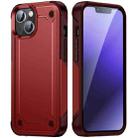 For iPhone 14 Plus PC + TPU Shockproof Protective Phone Case (Red+Rose Red) - 1