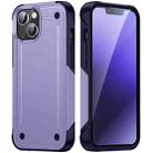 For iPhone 14 Plus PC + TPU Shockproof Protective Phone Case (Light Purple+Sapphire Blue) - 1