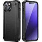 For iPhone 14 PC + TPU Shockproof Protective Phone Case (Black+Black) - 1