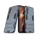 For OPPO Realme 6 Pro Shockproof PC + TPU with Holder(Navy Blue) - 1