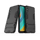 For Huawei Enjoy 10E Shockproof PC + TPU with Holder(Black) - 1