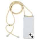 For iPhone 14 Four-Corner Shockproof Transparent TPU Case with Lanyard (Grey Yellow) - 1