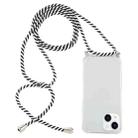 For iPhone 14 Four-Corner Shockproof Transparent TPU Case with Lanyard (Zebra) - 1