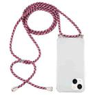 For iPhone 14 Four-Corner Shockproof Transparent TPU Case with Lanyard (Red Grey Yellow) - 1