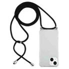 For iPhone 14 Four-Corner Shockproof Transparent TPU Case with Lanyard (Black) - 1