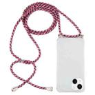 For iPhone 14 Plus Four-Corner Shockproof Transparent TPU Case with Lanyard (Red Grey Yellow) - 1