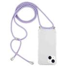 For iPhone 14 Plus Four-Corner Shockproof Transparent TPU Case with Lanyard (Purple Blue Yellow) - 1