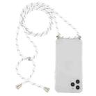 For iPhone 14 Pro Max Four-Corner Shockproof Transparent TPU Case with Lanyard (White Black) - 1