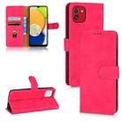 For Samsung Galaxy A03 166mm Skin Feel Magnetic Flip Leather Phone Case(Rose Red) - 1