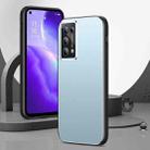 For OPPO Reno5 All-Inclusive Lens Frosted Metal Phone Case(Blue) - 1