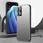 For OPPO Reno7 All-Inclusive Lens Frosted Metal Phone Case(Silver Grey) - 1