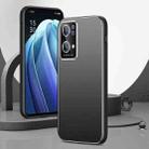 For OPPO Reno7 Pro All-Inclusive Lens Frosted Metal Phone Case(Black) - 1