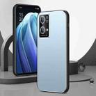 For OPPO Reno7 Pro All-Inclusive Lens Frosted Metal Phone Case(Blue) - 1