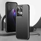 For OPPO Reno8 All-Inclusive Lens Frosted Metal Phone Case(Black) - 1