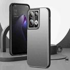 For OPPO Reno8 All-Inclusive Lens Frosted Metal Phone Case(Silver Grey) - 1