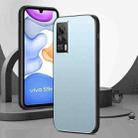 For vivo S9e All-Inclusive Lens Frosted Metal Phone Case(Blue) - 1