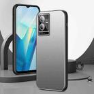 For vivo T2X All-Inclusive Lens Frosted Metal Phone Case(Silver Grey) - 1
