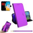For Huawei P40 Imitated Mirror Surface Horizontal Flip Leather Case with Holder & Card Slots & Wallet & Lanyard(Purple) - 1